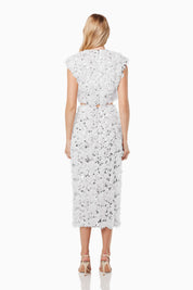 Elliatt Midi Skirt - White Silver Size M/UK10