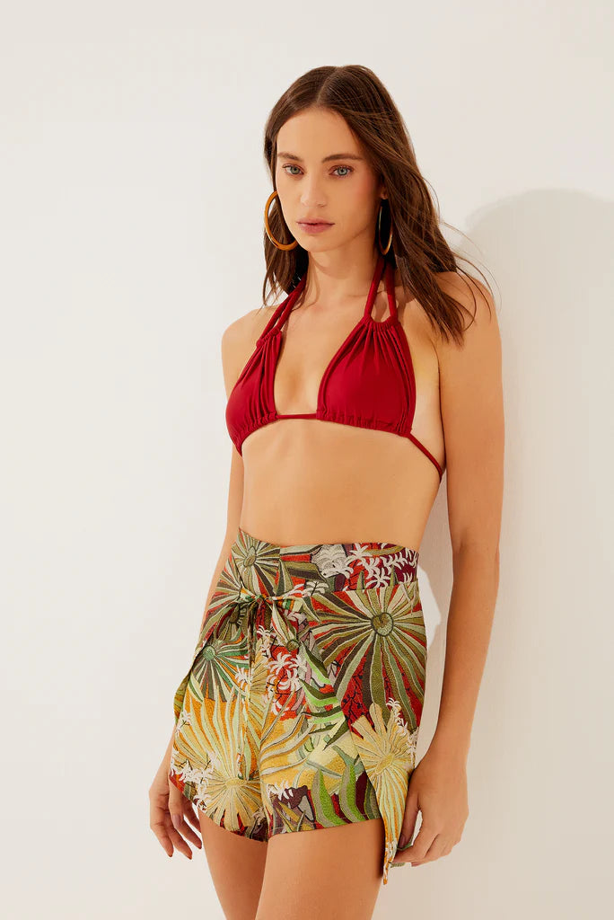 Palm Trees Pareo High Waist Shorts E4127A1278