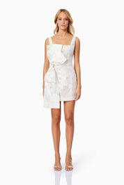 Elliatt Mini Dress - Ivory Gold Size M/UK10