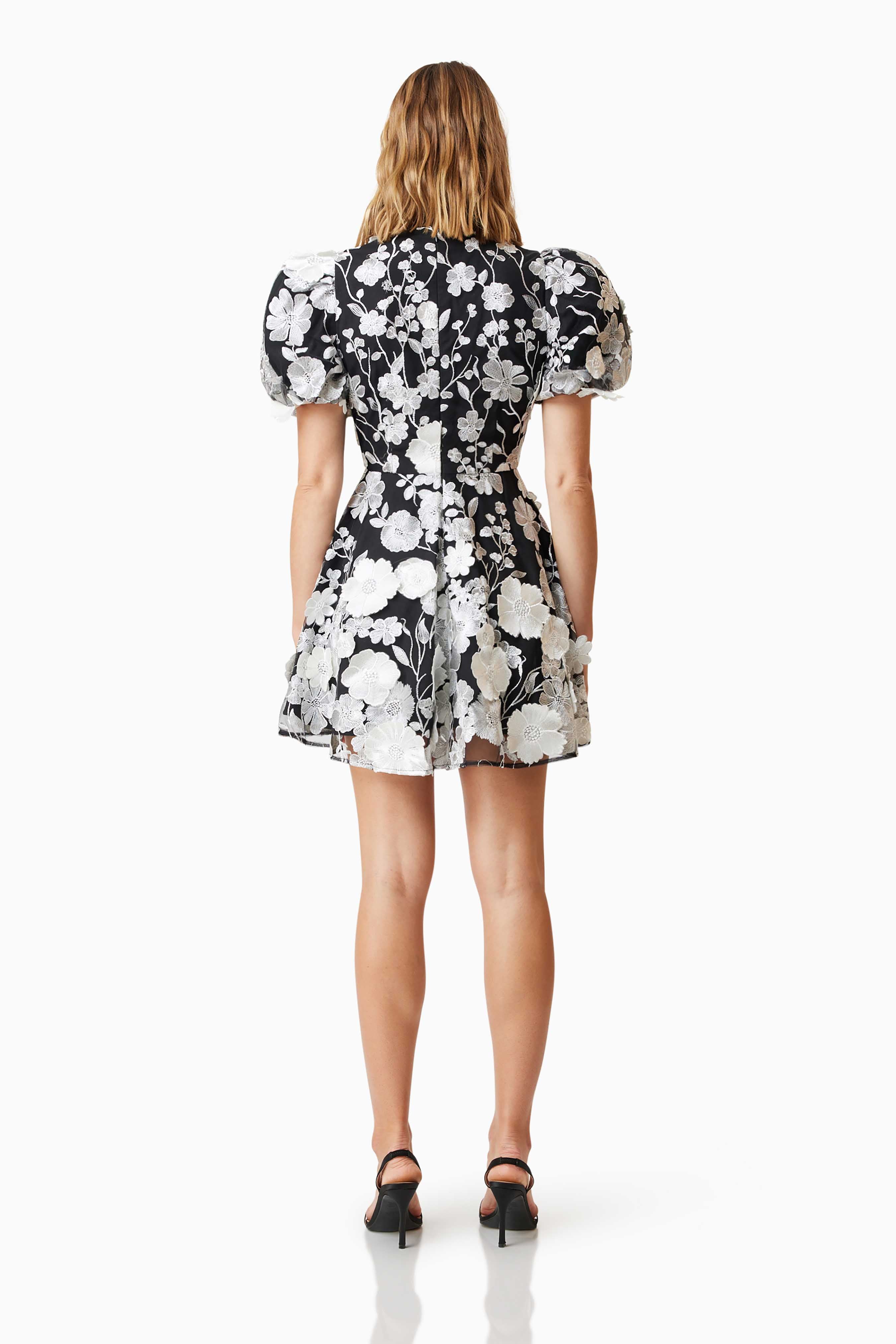 Elliatt Mini Dress - Black & White Size M/UK10