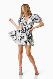 Elliatt Mini Dress - Black & White Size M/UK10