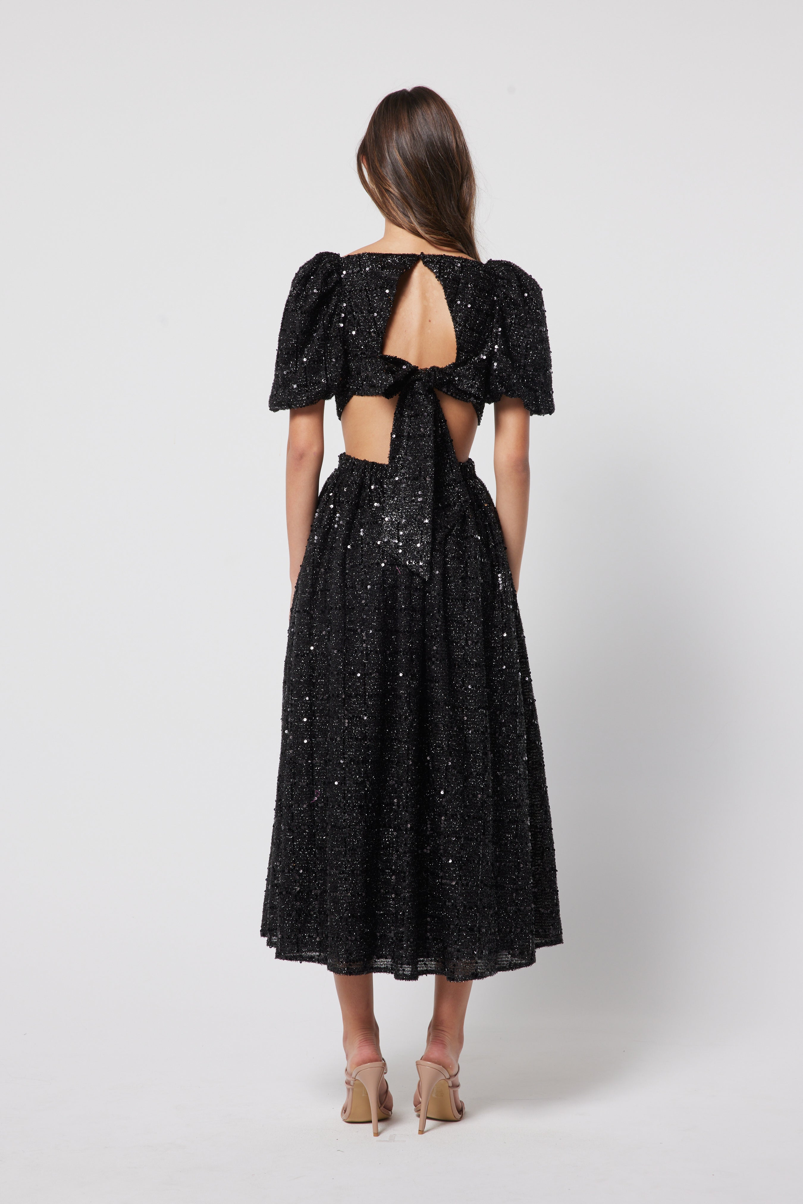 Elliatt Midi Dress - Black Size M/UK10