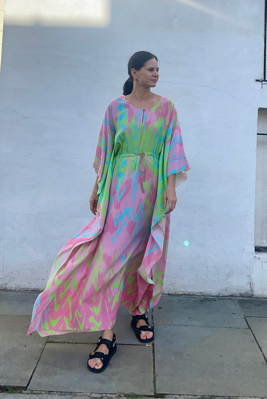 Marc Cain multicoloured silk & viscose kimono style dress