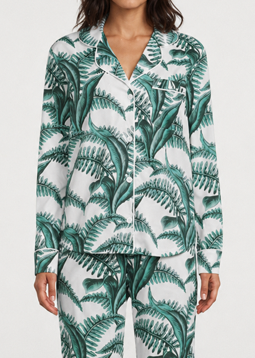 Desmond & Dempsey - FERN Long Sleeve Pyjama Shirt