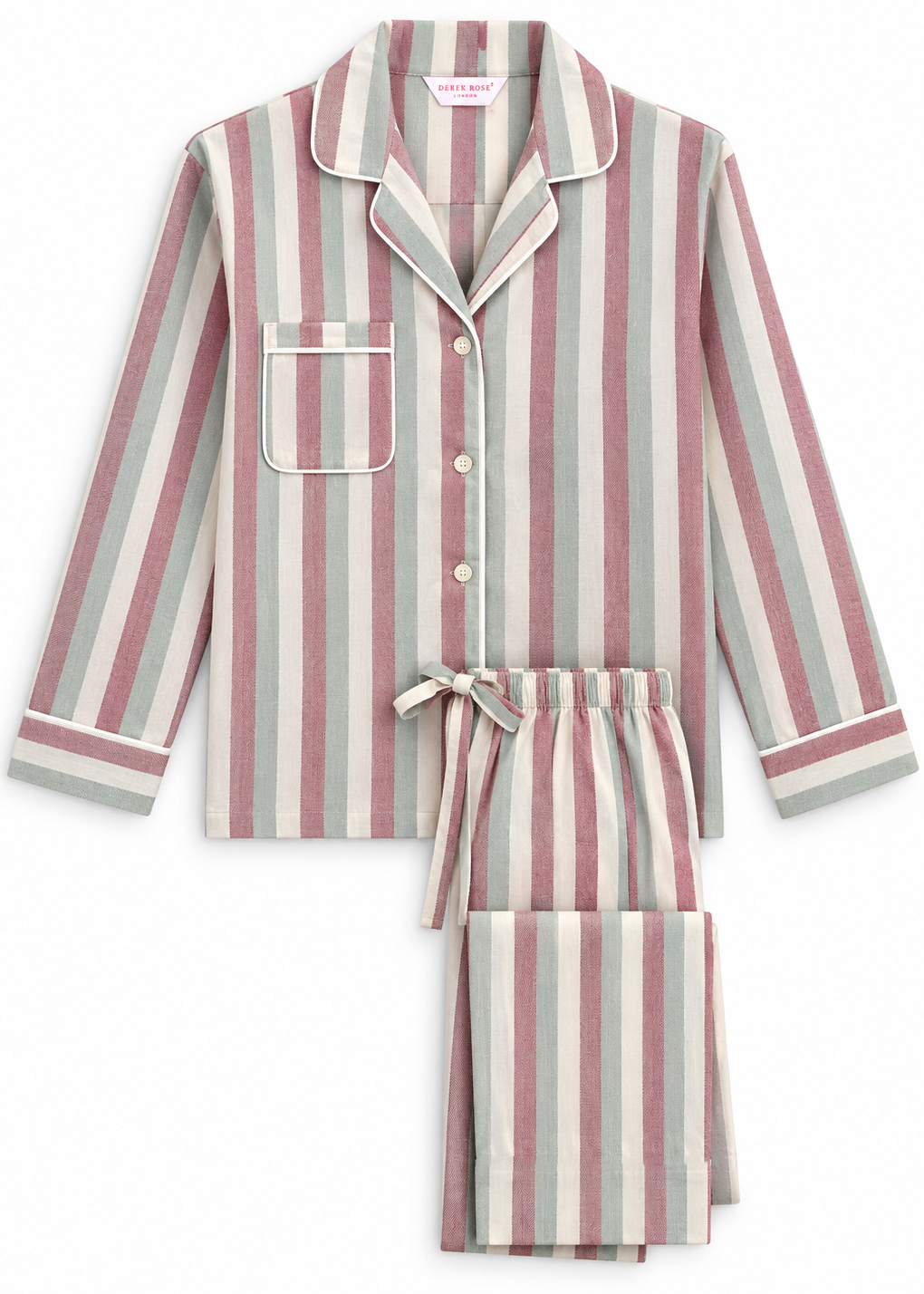 Derek Rose Women's Flannel Pyjamas - Stripes