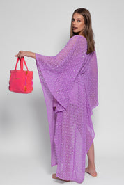 HELENE CAFTAN CROCHET SEQUINS LAVENDER