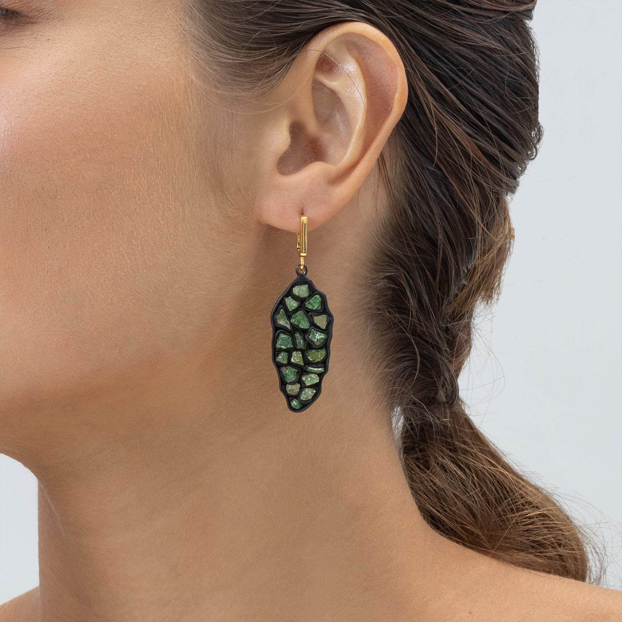 Sacha Rough Tsavorite Earrings GERMAN KABIRSKI