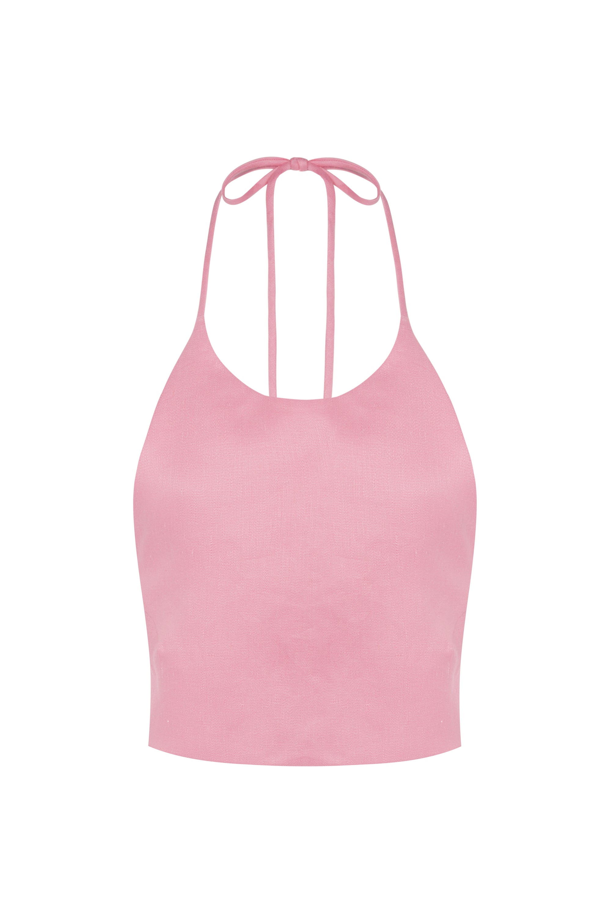 Marseille Crop Top Bubblegum Heavy Linen