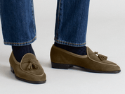 Grand Seine Tassel Loafers in Hazel Noble Suede