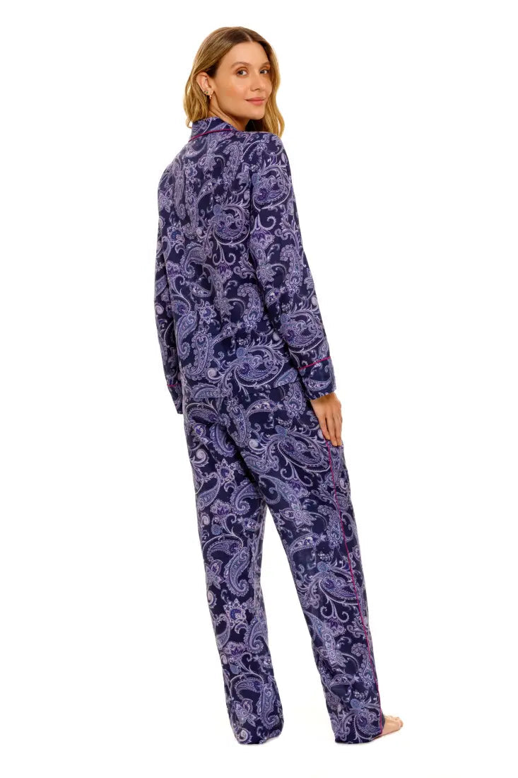 LAZY POET EMMA SYRUS BLUE LONG PAJAMA SET, S