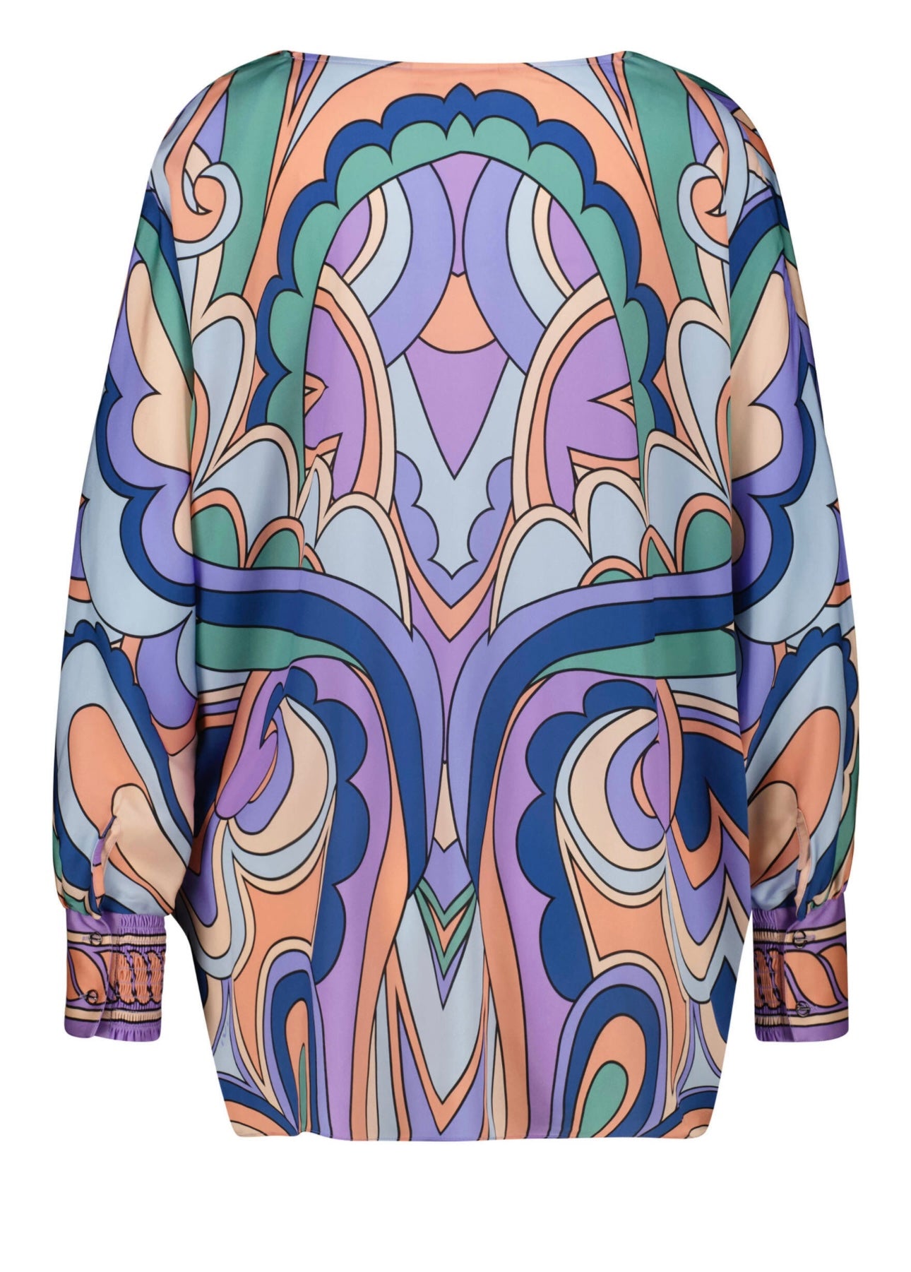 IVI Collection | Women's tunic blouse in stretch silk GARDEN OF SPELLS