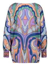 IVI Collection | Women's tunic blouse in stretch silk GARDEN OF SPELLS