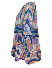 IVI Collection | Women's tunic blouse in stretch silk GARDEN OF SPELLS