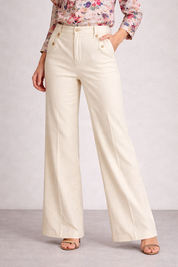 Collection Solid Jersey off white trousers Uk14-16 Uk/US12