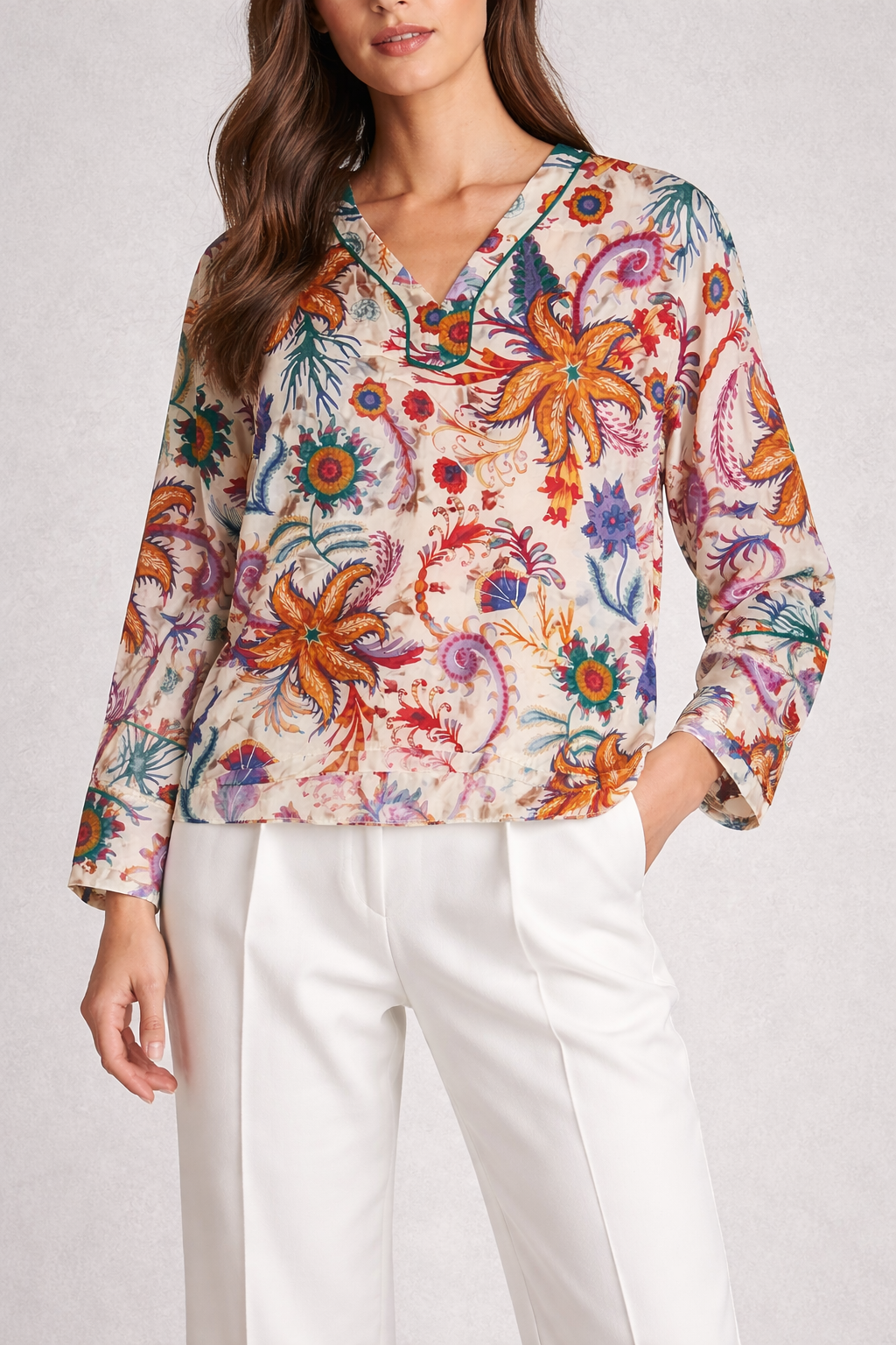 Ivi Collection seastar print blouse