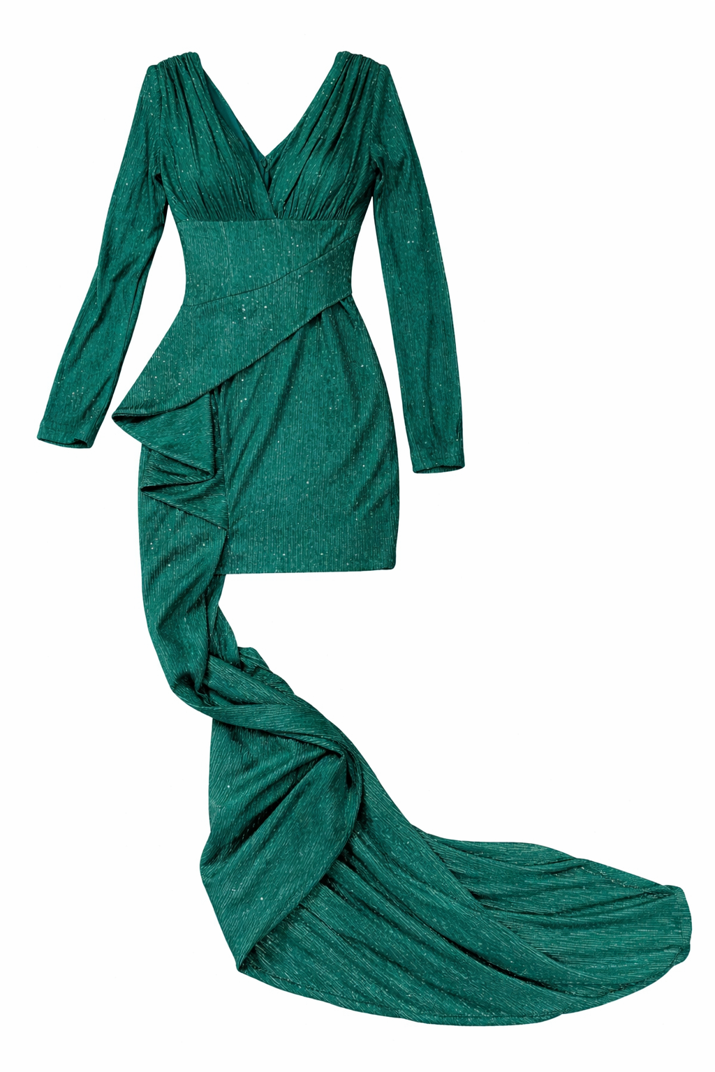 Alvaro Figlio AVF studio green mini dress with a tail S, uk6