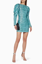 16ARLINGTON Puff Sleeve Mini Dress Uk10