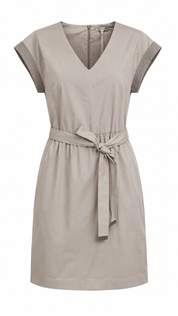Peserico V-neck belted-waist midi dress IT42/UK10