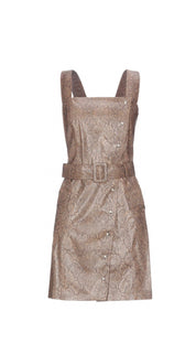Nanush­ka Lorena Vinyl Brown Snake-Print Short Dress L