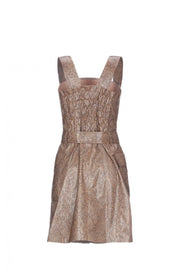 Nanush­ka Lorena Vinyl Brown Snake-Print Short Dress L