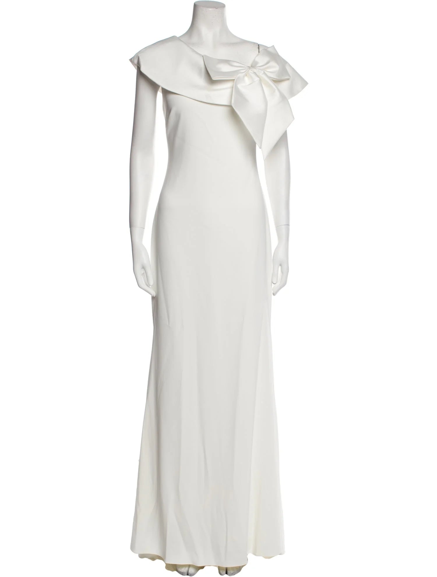 Badgley Mischka Off-Shoulder Bow Applique Gown UK6