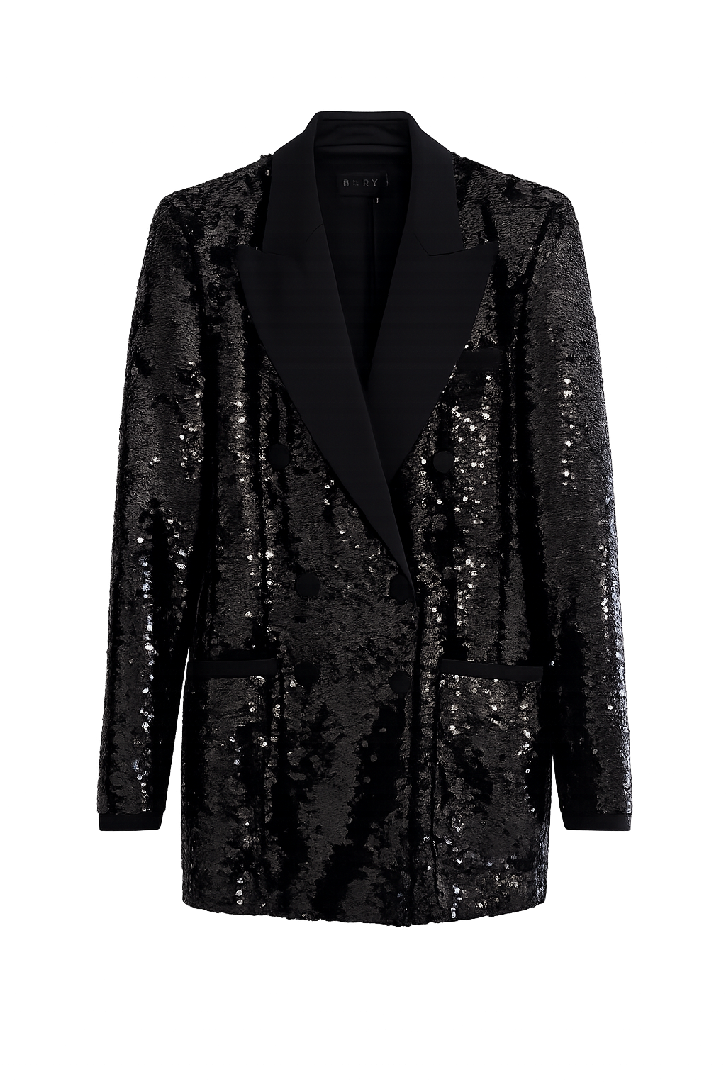 DUNDAS Faille-trimmed sequined stretch-tulle blazer