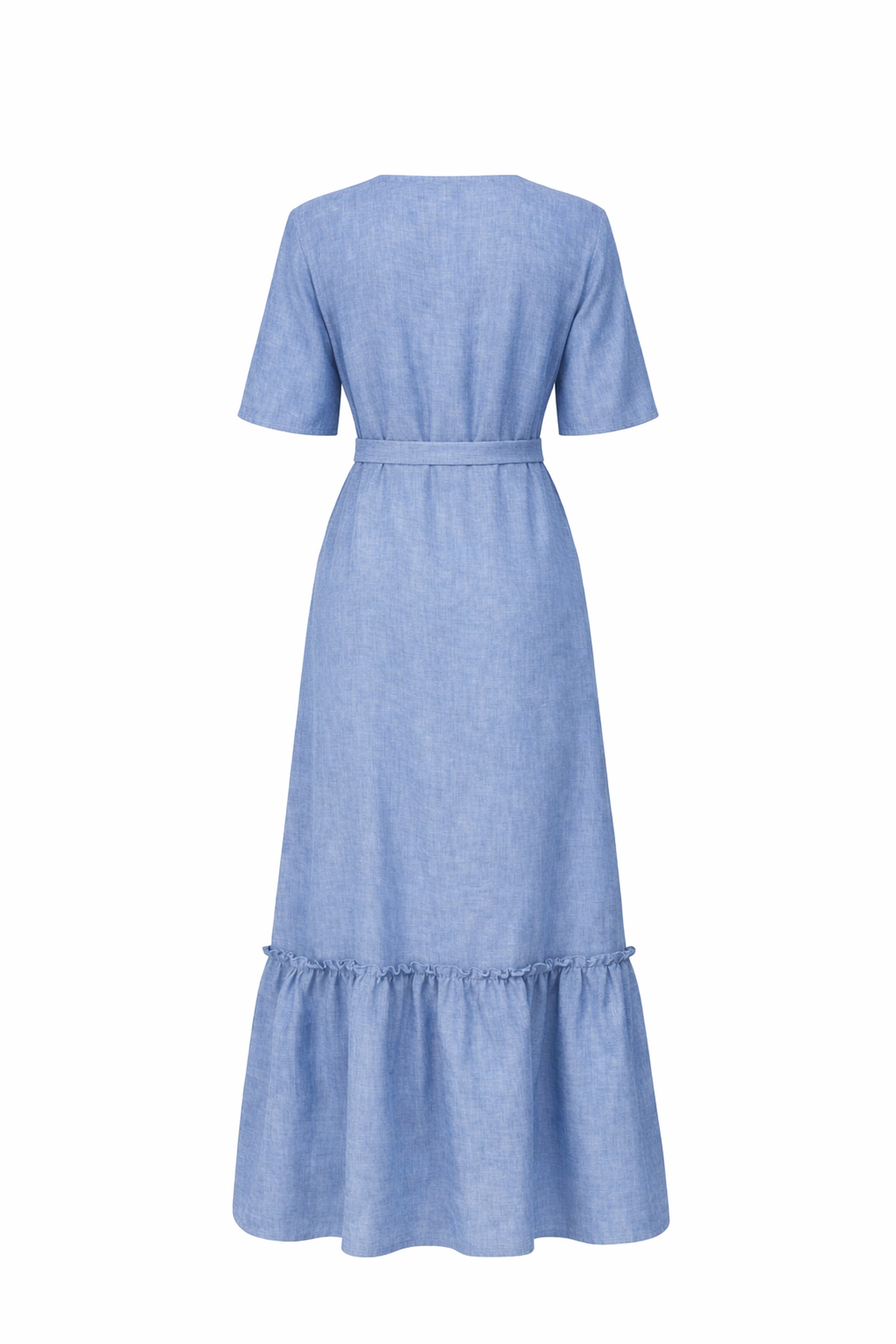 Linen Maxi Wrap Dress - Size S