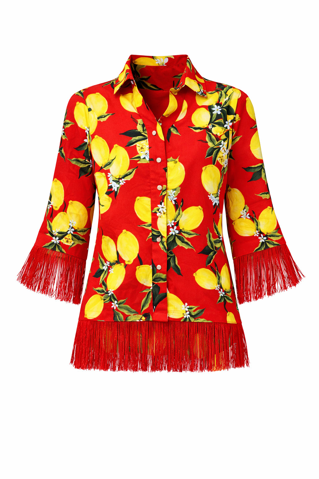 3/4 Sleeve Shirt With Fringe