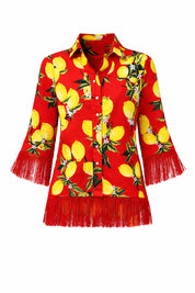 3/4 Sleeve Shirt With Fringe