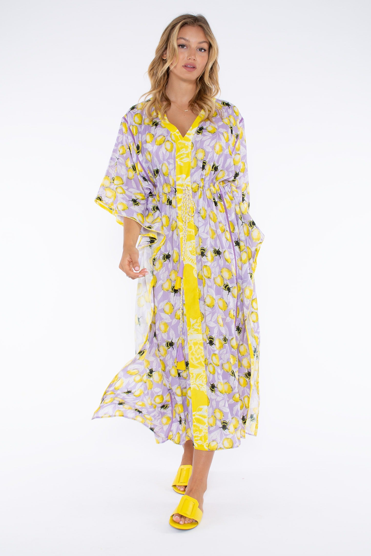 Taj by Sabrina Crippa limoncello kaftan dress, One size