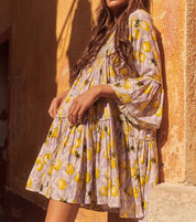 Taj by Sabrina Crippa Limoncello Bee mini swing dress , S
