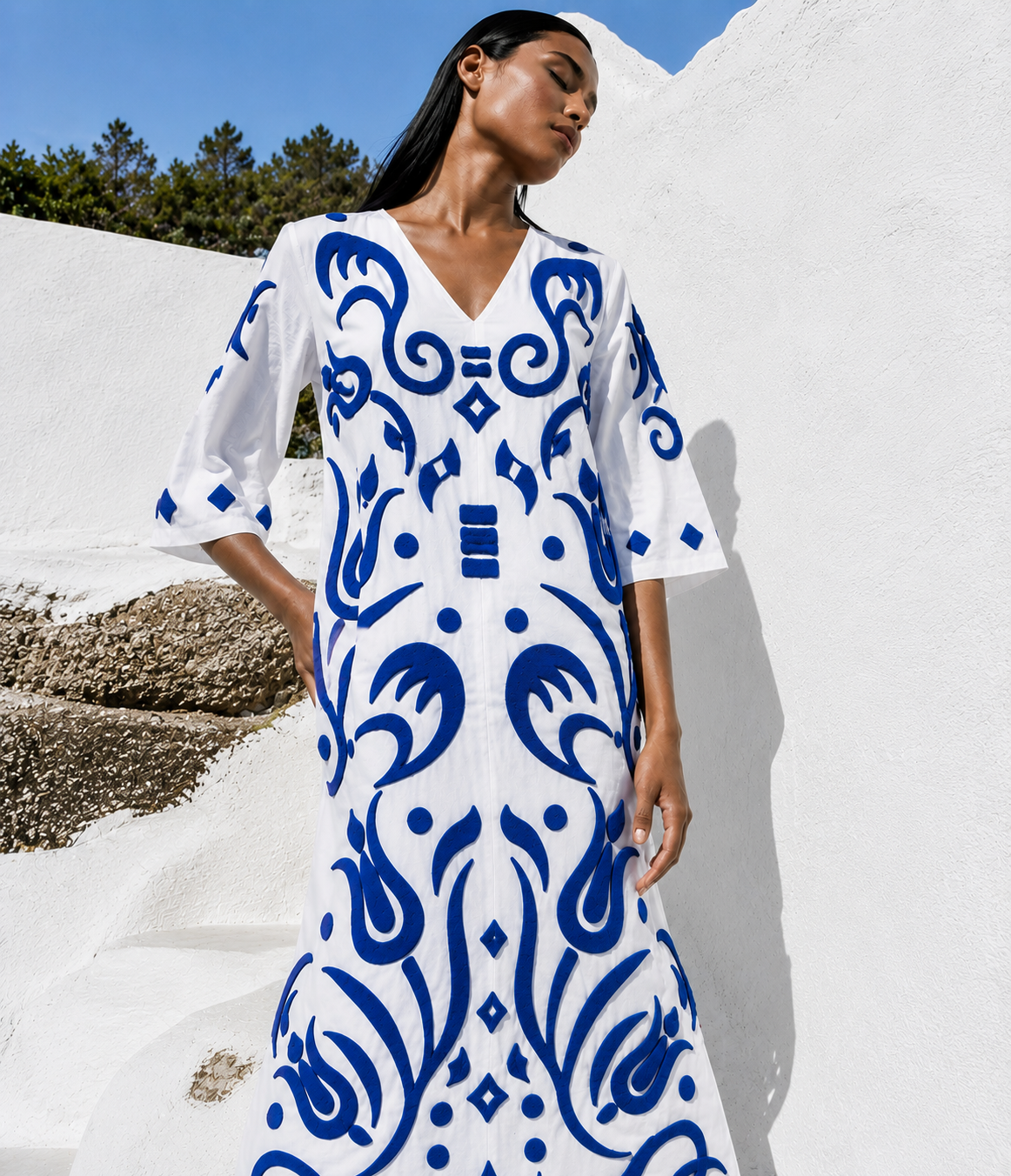 Ada Kamara Tulip dress in blue , S uk8-10