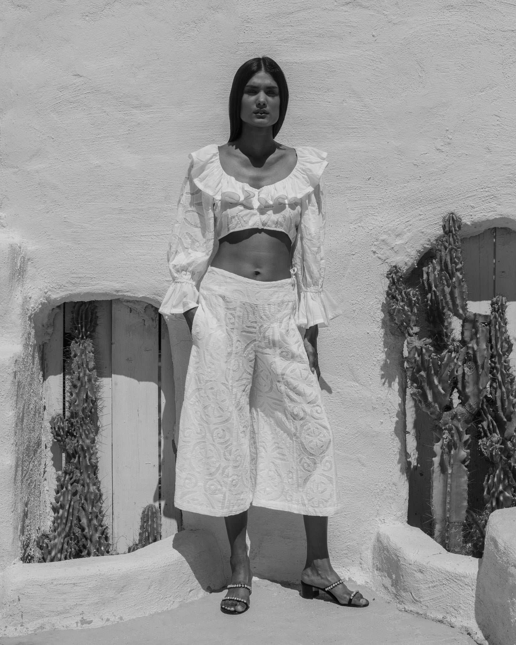 Ada Kamara Grace crop top S uk8-10 white