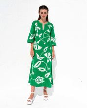 Ada Kamara Pomegranate long dress in green S uk8-10