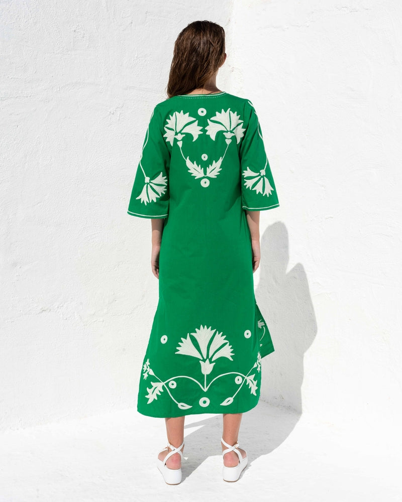 Ada Kamara Pomegranate long dress in green S uk8-10