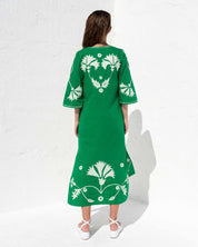 Ada Kamara Pomegranate long dress in green S uk8-10