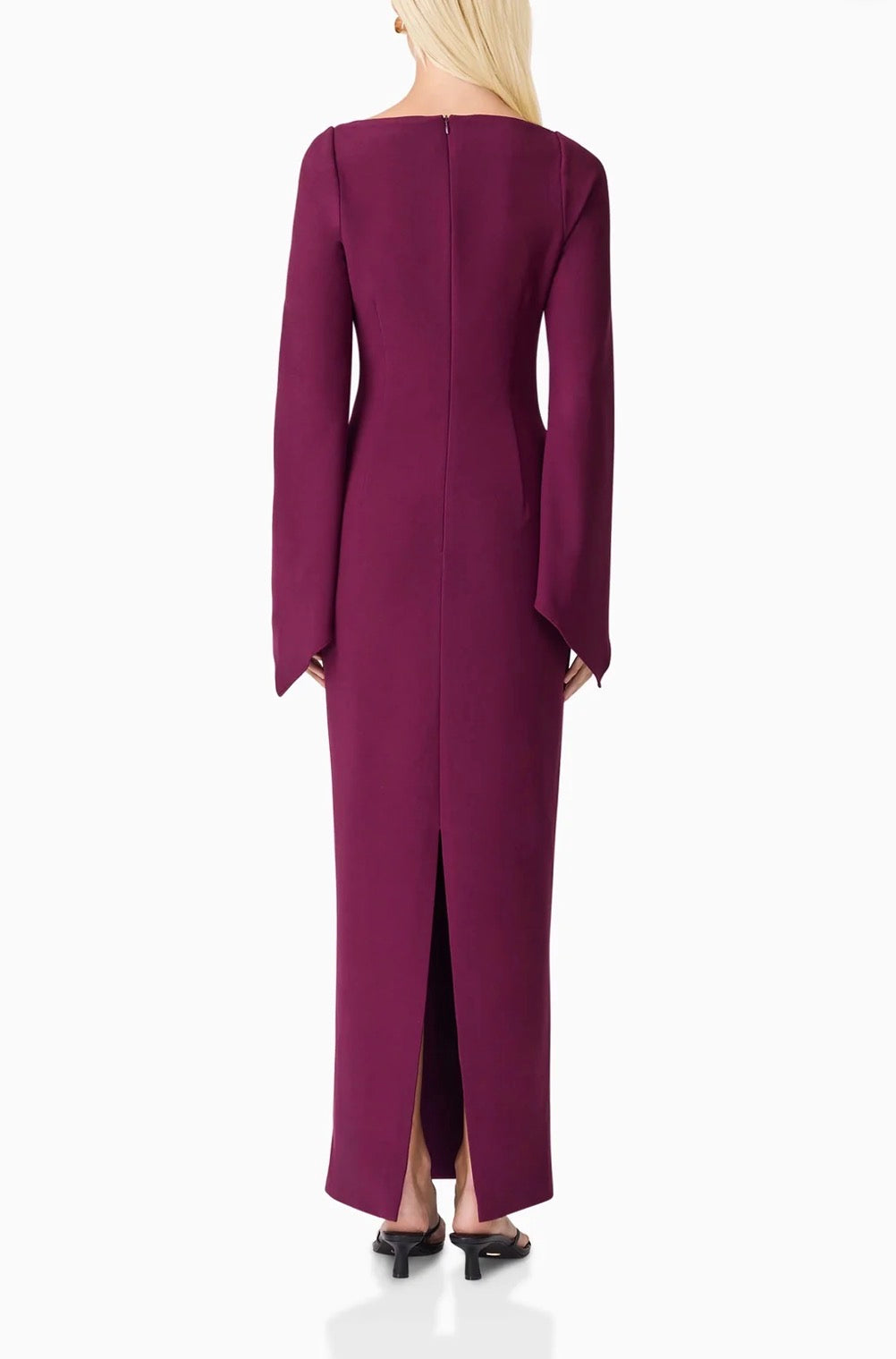 Elliatt Theresa Long Sleeve Gown - Burgundy Size S/UK8