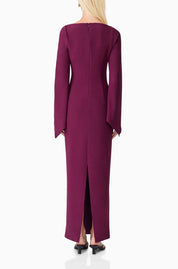 Elliatt Theresa Long Sleeve Gown - Burgundy Size S/UK8