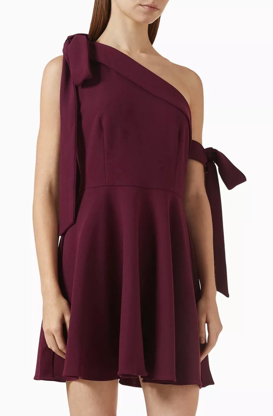 Elliatt Theresa Asymmetric Mini Dress - Dark Purple Size S/UK8