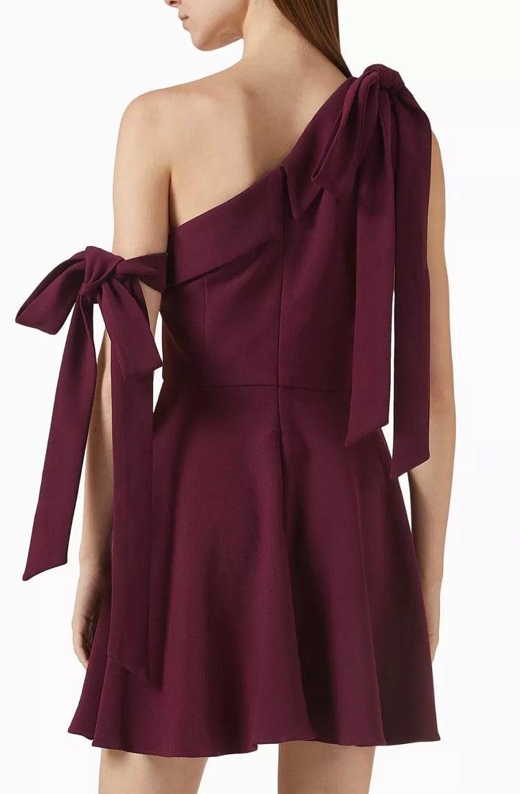 Elliatt Theresa Asymmetric Mini Dress - Dark Purple Size S/UK8