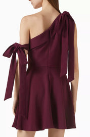 Elliatt Theresa Asymmetric Mini Dress - Dark Purple Size S/UK8