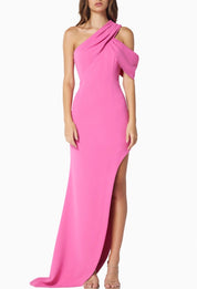 Elliatt Spectacle One-Shoulder Gown - Pink Size M/UK10