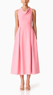 Elliatt Risa Cowl Neck Gown Dress - Pink Size S/UK8