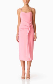 Elliatt Twist Tie Midi Dress - Pink Size S/UK8