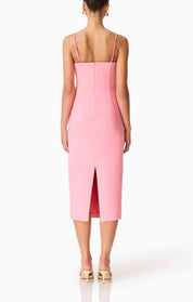 Elliatt Twist Tie Midi Dress - Pink Size S/UK8