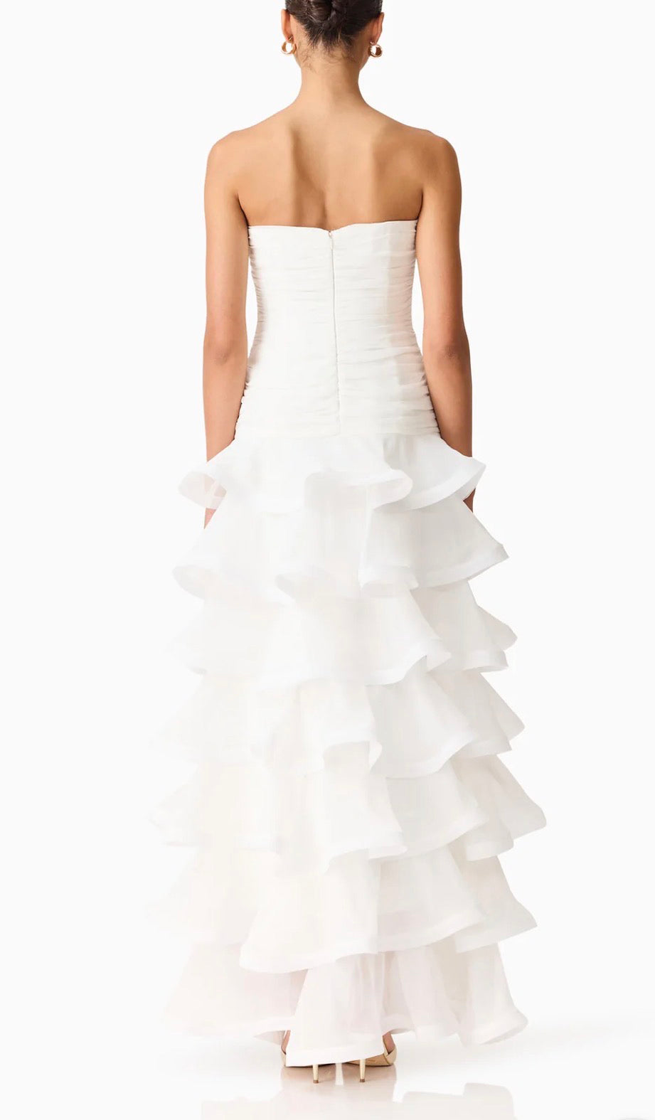 Elliatt Evelin Tiered Gown - White Size S/UK8