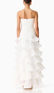 Elliatt Evelin Tiered Gown - White Size S/UK8