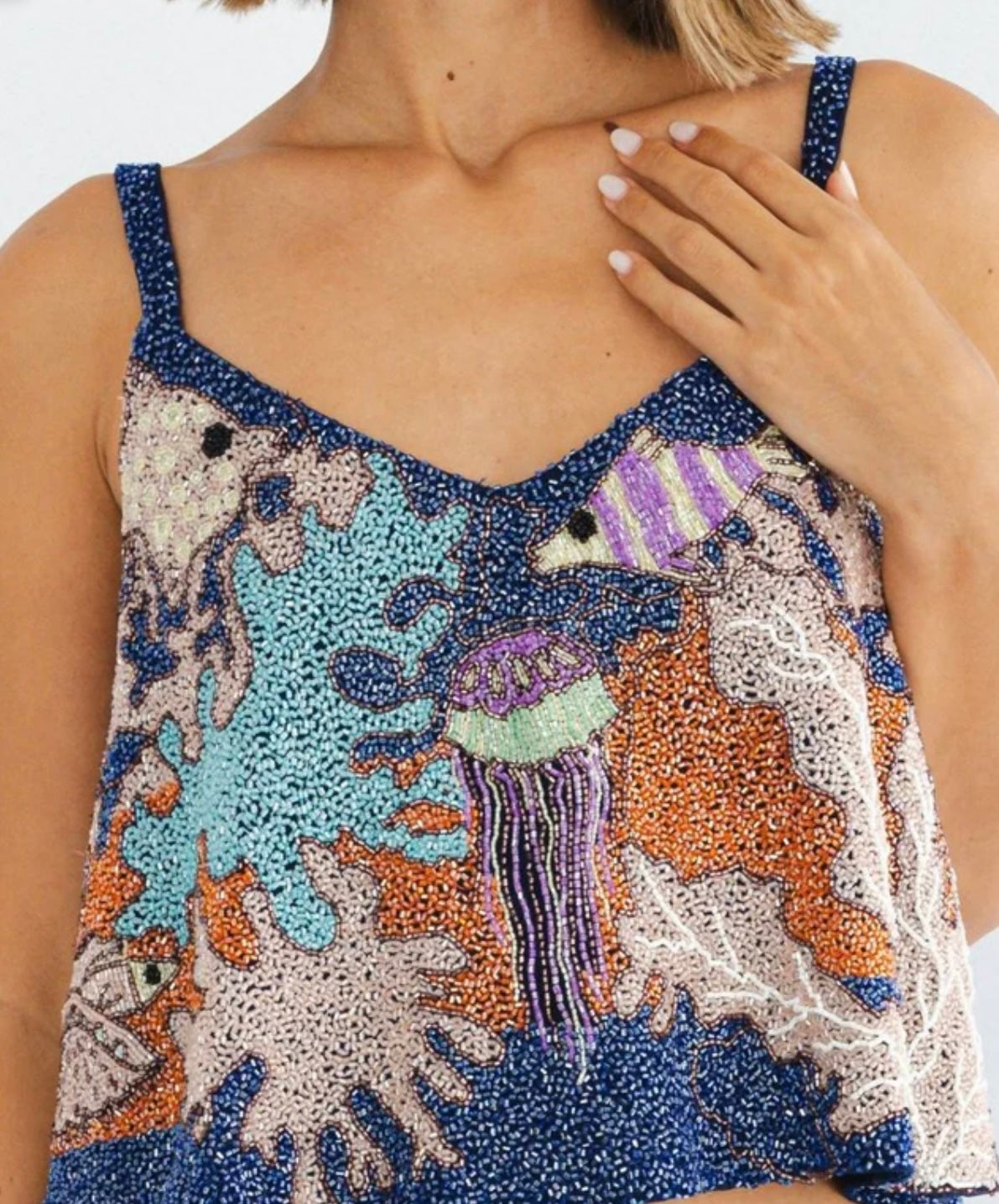 Oceanus Beaded Top