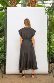 A Mere Co. - Alex Wrap Dress With Tiered Skirt