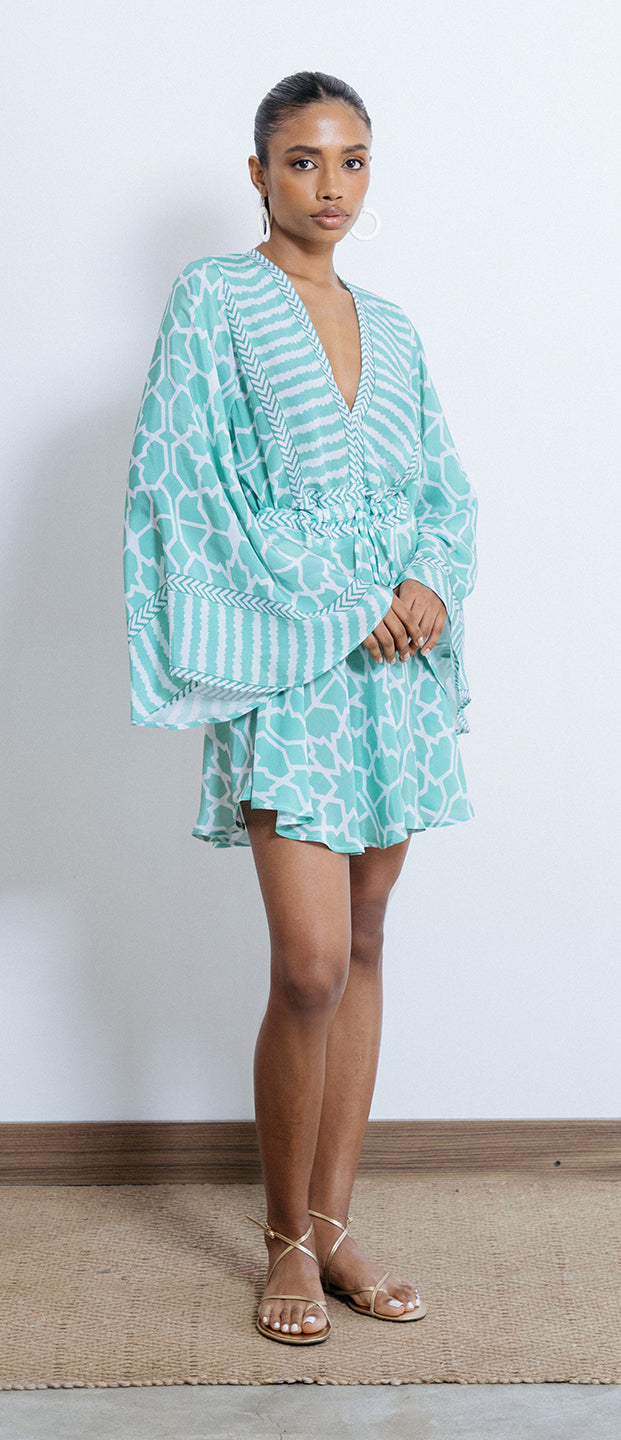 Palermo Romper - Aqua